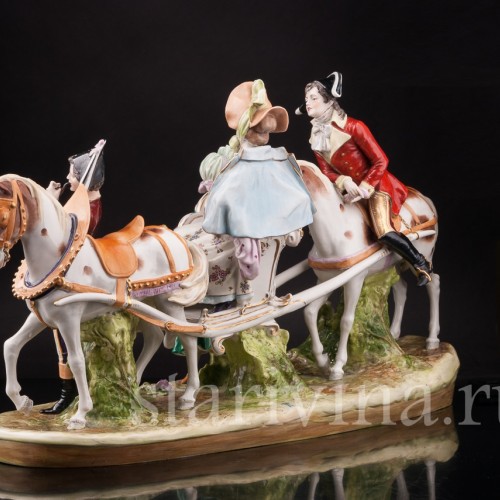 Композиция из фарфора Сценка у паланкина, Дрезден, Германия, перв. пол. 20 в.