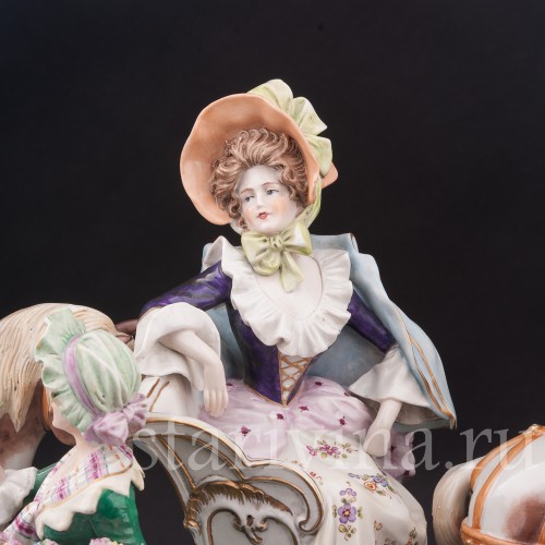 Композиция из фарфора Сценка у паланкина, Дрезден, Германия, перв. пол. 20 в.