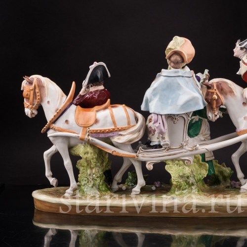 Композиция из фарфора Сценка у паланкина, Дрезден, Германия, перв. пол. 20 в.