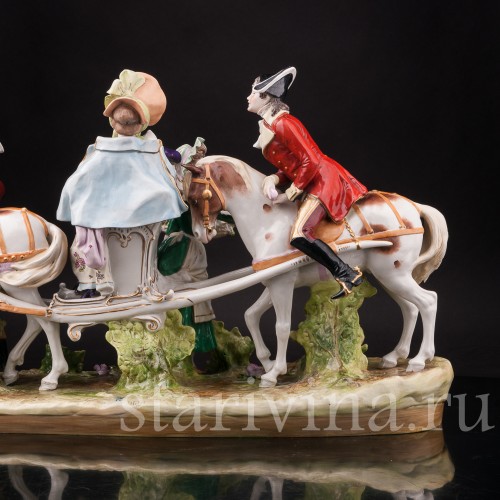 Композиция из фарфора Сценка у паланкина, Дрезден, Германия, перв. пол. 20 в.