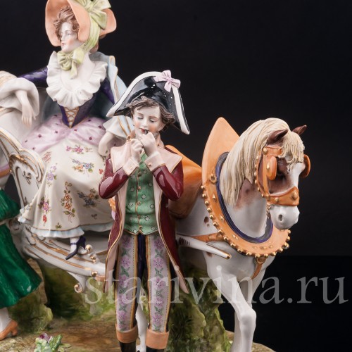 Композиция из фарфора Сценка у паланкина, Дрезден, Германия, перв. пол. 20 в.