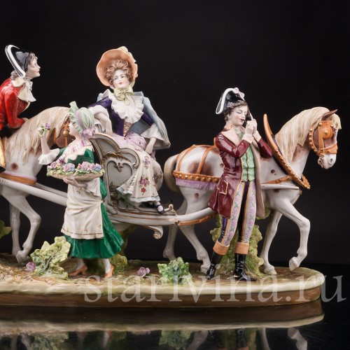 Композиция из фарфора Сценка у паланкина, Дрезден, Германия, перв. пол. 20 в.