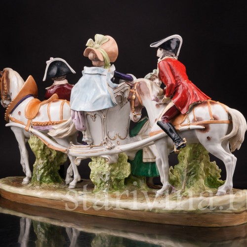 Композиция из фарфора Сценка у паланкина, Дрезден, Германия, перв. пол. 20 в.