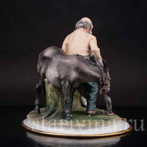 Фарфоровая композиция Кузнец и мальчик, Capodimonte, Италия, сер. 20 в.