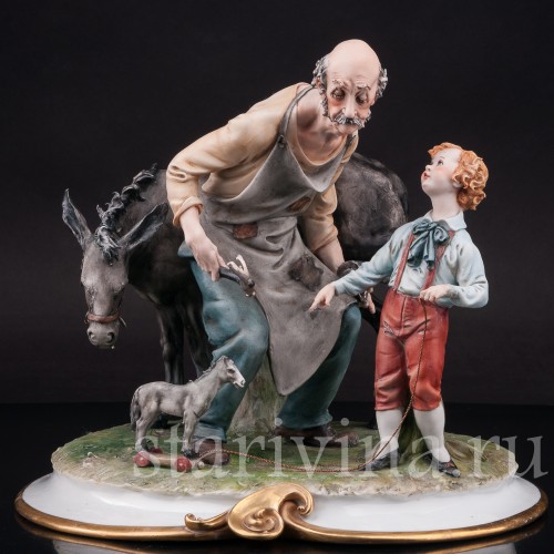 Фарфоровая композиция Кузнец и мальчик, Capodimonte, Италия, сер. 20 в.