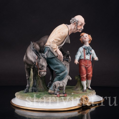 Фарфоровая композиция Кузнец и мальчик, Capodimonte, Италия, сер. 20 в.