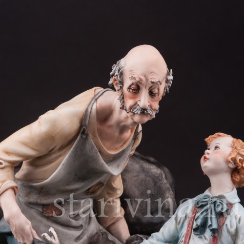 Фарфоровая композиция Кузнец и мальчик, Capodimonte, Италия, сер. 20 в.