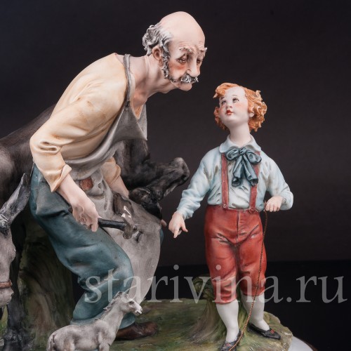 Фарфоровая композиция Кузнец и мальчик, Capodimonte, Италия, сер. 20 в.