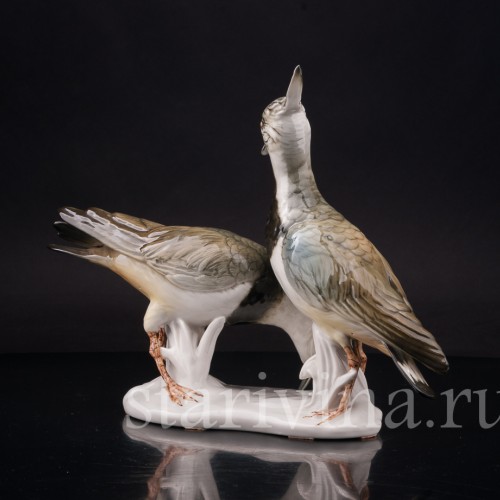 Фарфоровая фигурка птиц Два чибиса, Karl Ens, Германия, сер. 20 в.