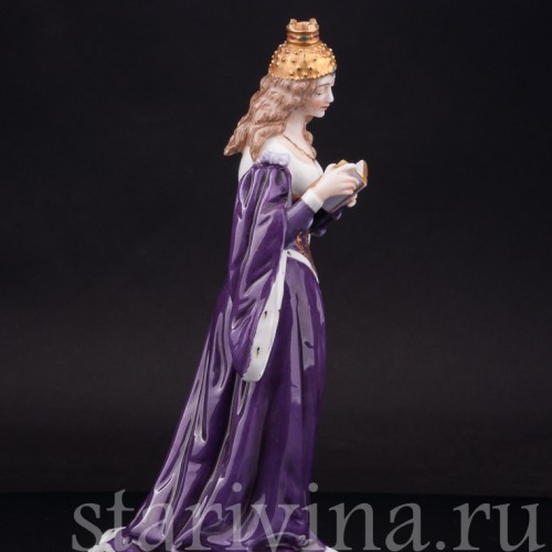Фарфоровая статуэтка Дама в короне с книгой, Dressel, Kister & Co, Германия, нач. 20 в.