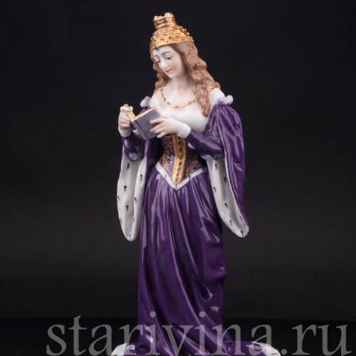 Фарфоровая статуэтка Дама в короне с книгой, Dressel, Kister & Co, Германия, нач. 20 в.