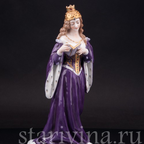 Фарфоровая статуэтка Дама в короне с книгой, Dressel, Kister & Co, Германия, нач. 20 в.