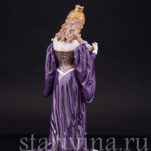 Фарфоровая статуэтка Дама в короне с книгой, Dressel, Kister & Co, Германия, нач. 20 в.