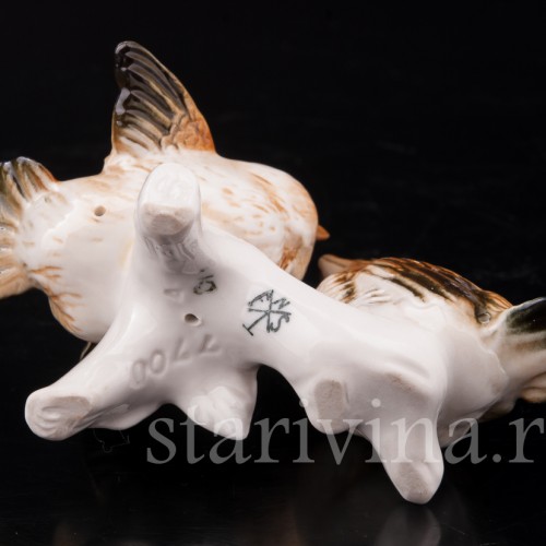 Фигурка птиц из фарфора Два птенца, миниатюра Karl Ens, Германия, вт. пол. 20 в.