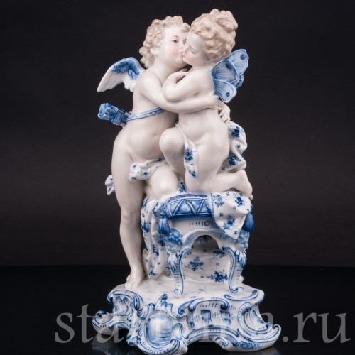 Фарфоровая статуэтка Амур и Психея, Dressel, Kister & Co, Германия, нач. 20 в.