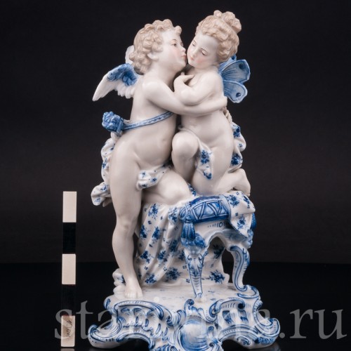 Фарфоровая статуэтка Амур и Психея, Dressel, Kister & Co, Германия, нач. 20 в.