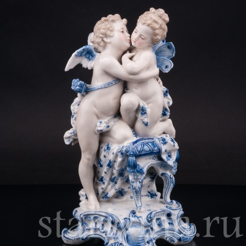 Фарфоровая статуэтка Амур и Психея, Dressel, Kister & Co, Германия, нач. 20 в.