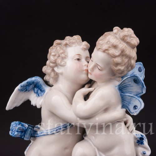 Фарфоровая статуэтка Амур и Психея, Dressel, Kister & Co, Германия, нач. 20 в.