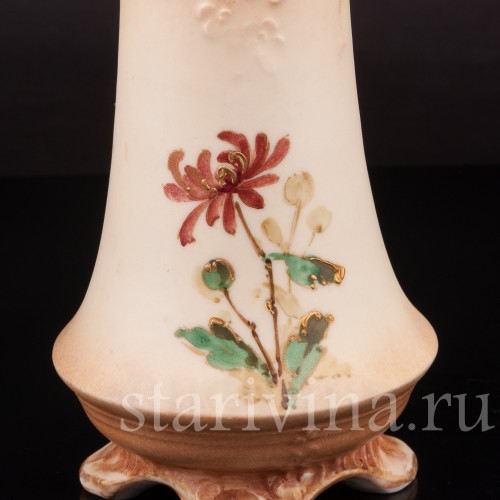 Ваза из фарфора Алые астры, Ernst Wahliss, Австрия, нач. 20 в.