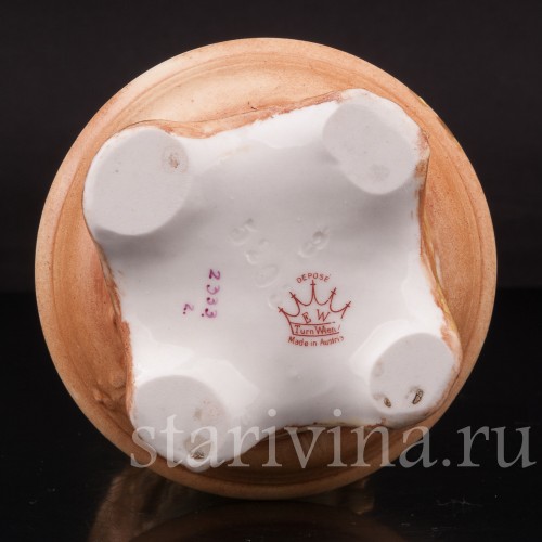 Ваза из фарфора Алые астры, Ernst Wahliss, Австрия, нач. 20 в.