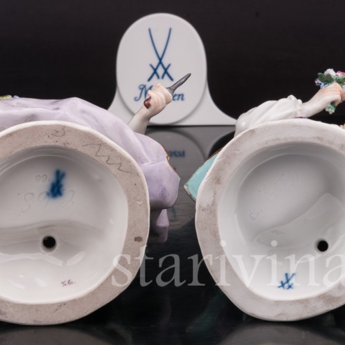 Фарфоровые статуэтки Пара садовников, Meissen, Германия, 1930-40 гг.
