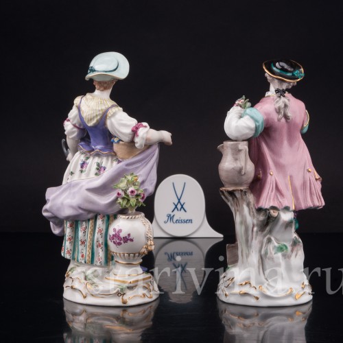 Фарфоровые статуэтки Пара садовников, Meissen, Германия, 1930-40 гг.