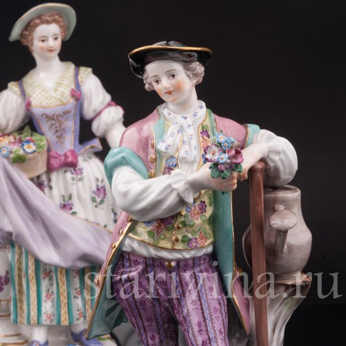 Фарфоровые статуэтки Пара садовников, Meissen, Германия, 1930-40 гг.