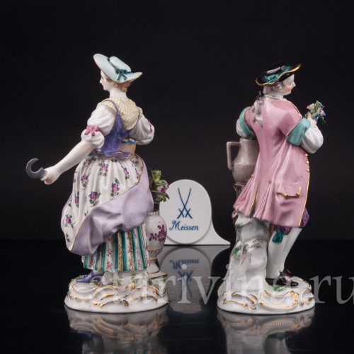 Фарфоровые статуэтки Пара садовников, Meissen, Германия, 1930-40 гг.
