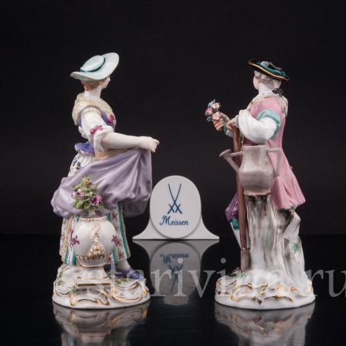 Фарфоровые статуэтки Пара садовников, Meissen, Германия, 1930-40 гг.