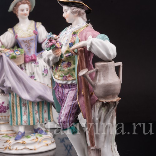 Фарфоровые статуэтки Пара садовников, Meissen, Германия, 1930-40 гг.