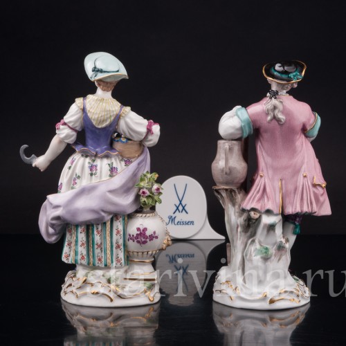 Фарфоровые статуэтки Пара садовников, Meissen, Германия, 1930-40 гг.