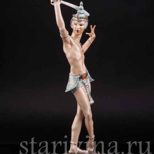 Фарфоровая статуэтка Восточный танцор с мечом, Hutschenreuther, Германия, 1970 гг.