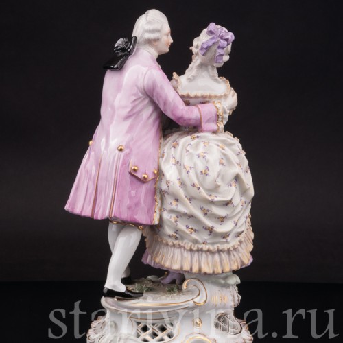 Композиция из фарфора Флиртующая пара, Meissen, Германия, кон. 19 - нач. 20 вв.