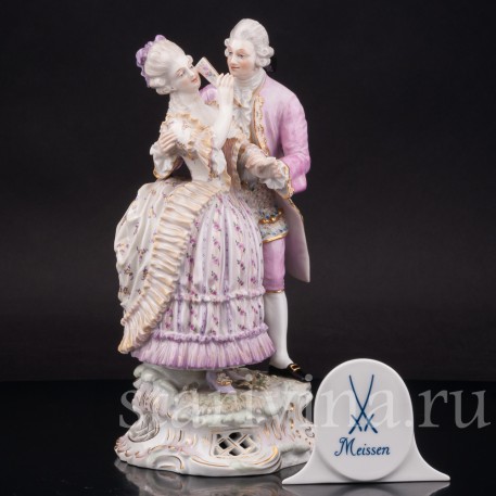 Композиция из фарфора Флиртующая пара, Meissen, Германия, кон. 19 - нач. 20 вв.