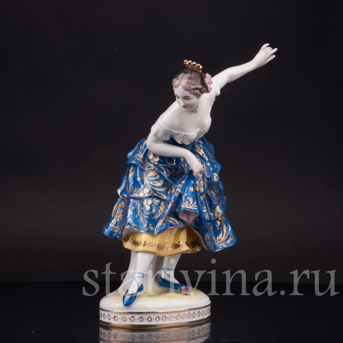 Фарфоровая статуэтка танцовщицы Фанни Эльслер, Volkstedt, Германия, до 1936 г.