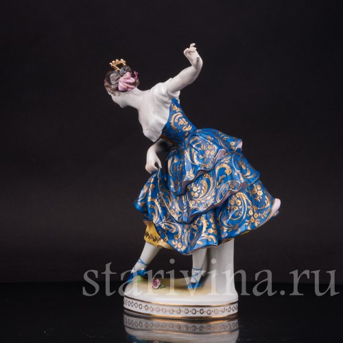Фарфоровая статуэтка танцовщицы Фанни Эльслер, Volkstedt, Германия, до 1936 г.