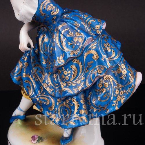 Фарфоровая статуэтка танцовщицы Фанни Эльслер, Volkstedt, Германия, до 1936 г.