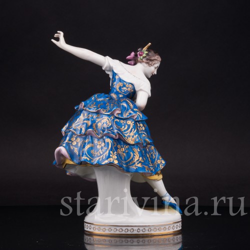 Фарфоровая статуэтка танцовщицы Фанни Эльслер, Volkstedt, Германия, до 1936 г.