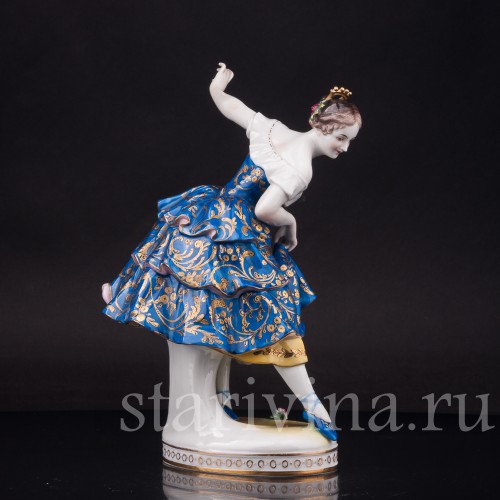 Фарфоровая статуэтка танцовщицы Фанни Эльслер, Volkstedt, Германия, до 1936 г.