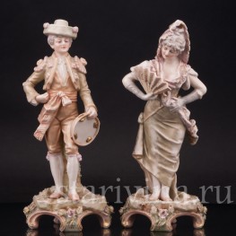 Фарфоровые статуэтки Пара в испанских костюмах, Royal Dux, Чехия, нач. 20. в.