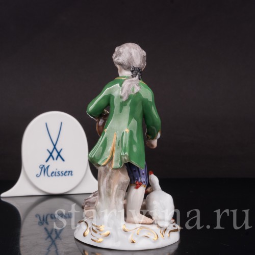 Фарфоровая статуэтка Мальчик, кормящий гусей, Meissen, Германия, сер. 19 - нач. 20 вв.