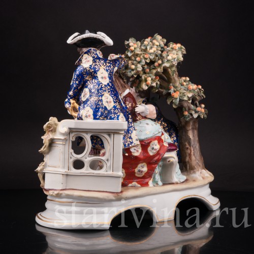 Фарфоровая композиция Сценка под яблоней, Sitzendorf, Германия, кон. 19 - нач. 20 в.