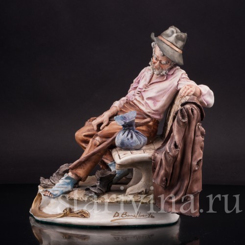 Бисквитная композиция Дремлющий путник, Capodimonte, Италия, сер. 20 в.