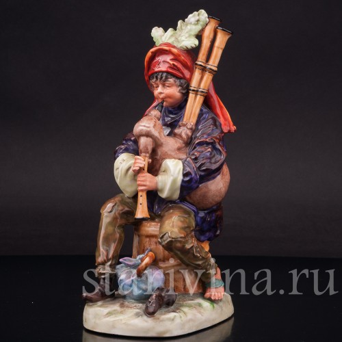 Фарфоровая статуэтка Странствующий музыкант с волынкой, Ernst Bohne Sohne, Германия, нач. 20 в..