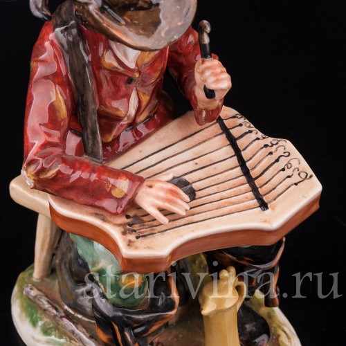 Статуэтка из фарфора Странствующий музыкант с цимбалами, Ernst Bohne Sohne, Германия, нач. 20 в.