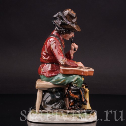 Статуэтка из фарфора Странствующий музыкант с цимбалами, Ernst Bohne Sohne, Германия, нач. 20 в.