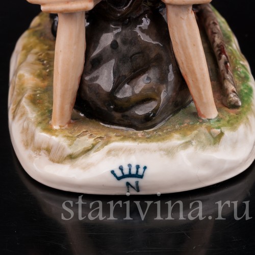 Статуэтка из фарфора Странствующий музыкант с цимбалами, Ernst Bohne Sohne, Германия, нач. 20 в.