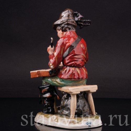 Статуэтка из фарфора Странствующий музыкант с цимбалами, Ernst Bohne Sohne, Германия, нач. 20 в.