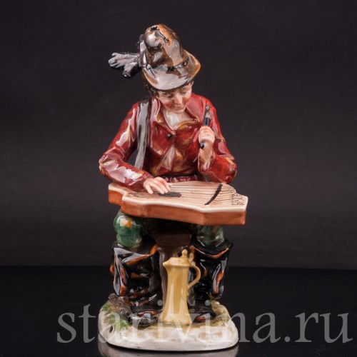 Статуэтка из фарфора Странствующий музыкант с цимбалами, Ernst Bohne Sohne, Германия, нач. 20 в.