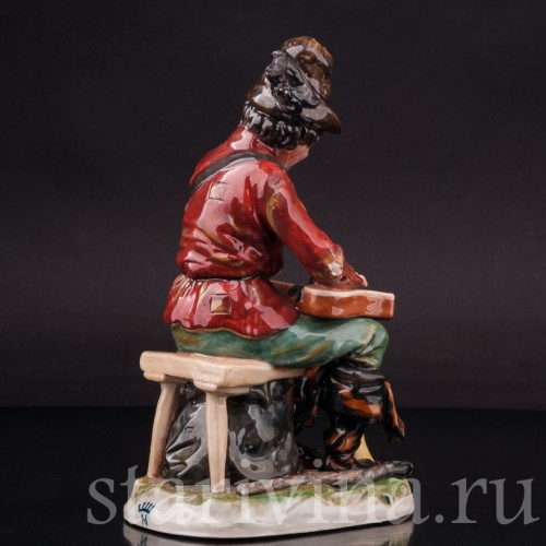 Статуэтка из фарфора Странствующий музыкант с цимбалами, Ernst Bohne Sohne, Германия, нач. 20 в.